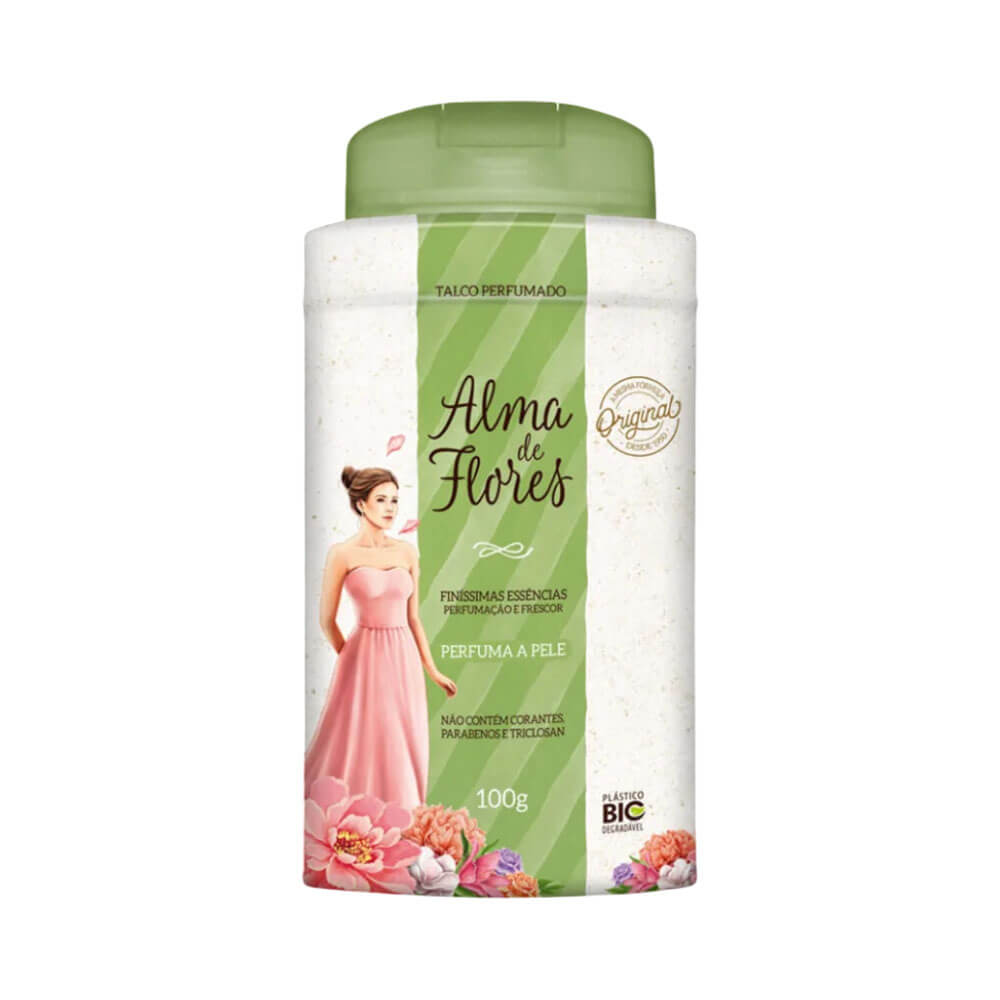 Frasco de talco perfumado Talco Memphis Alma de Flores Clássico com 100g